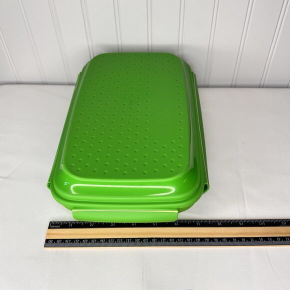 Tupperware Rectangle Smart Prep Marinate Flip & Shake Breader Green Green 3pc - Picture 8 of 8